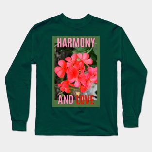 Harmony and love with red blossom Long Sleeve T-Shirt